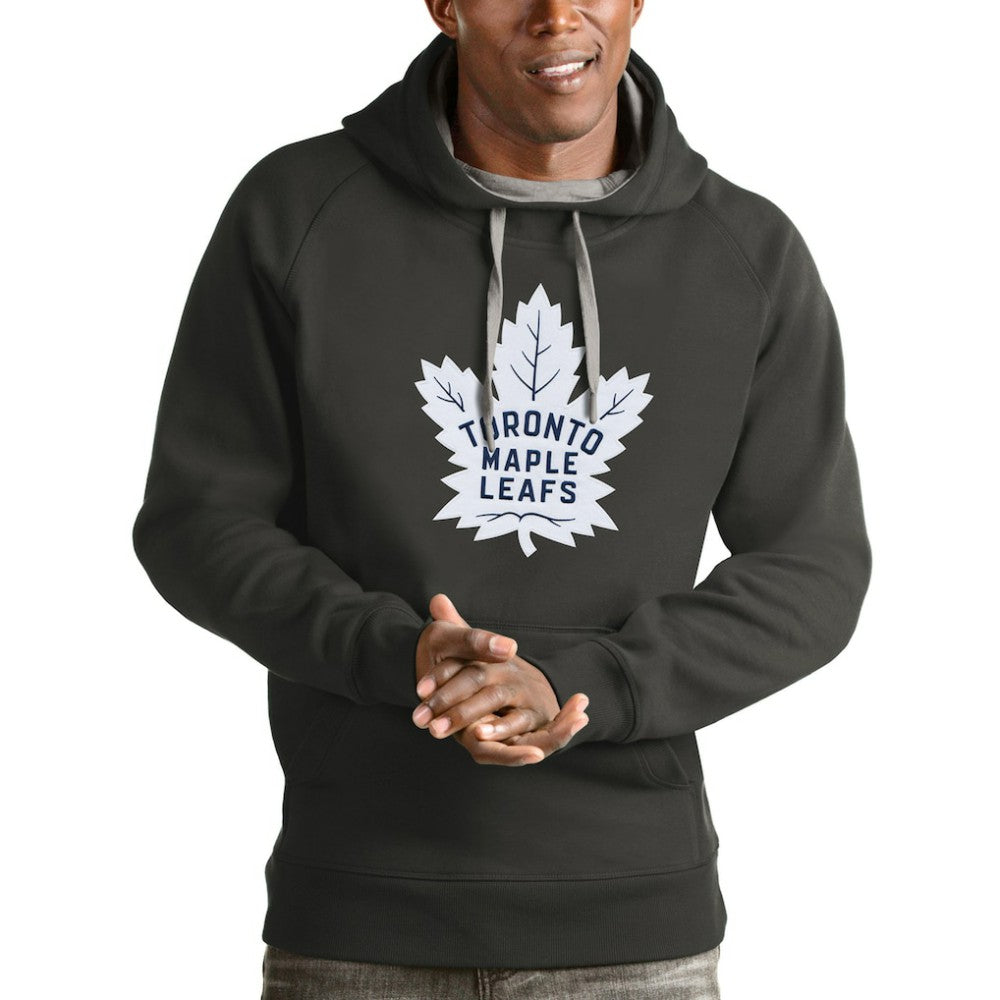 Toronto Maple Leafs Antigua Logo Victory Pullover Hoodie - Charcoal | NHL on sale