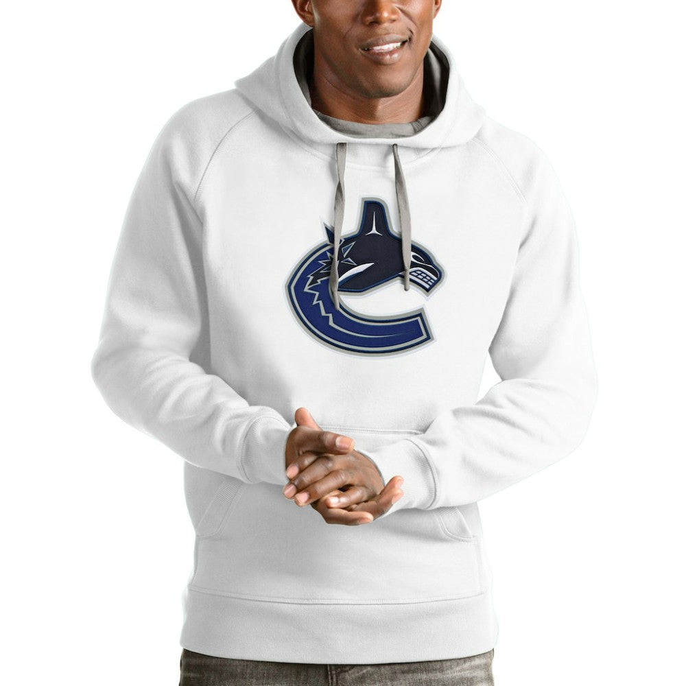 Vancouver Canucks Antigua Logo Victory Pullover Hoodie - White | NHL near me