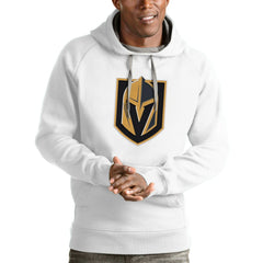Vegas Golden Knights Antigua Logo Victory Pullover Hoodie - White | NHL on sale