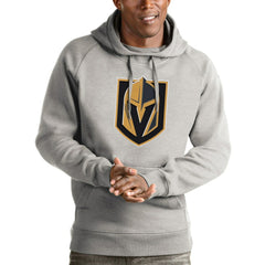 Vegas Golden Knights Antigua Logo Victory Pullover Hoodie - Heathered Gray | NHL Lifestyle