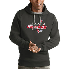 Washington Capitals Antigua Logo Victory Pullover Hoodie - Charcoal | NHL Clearance