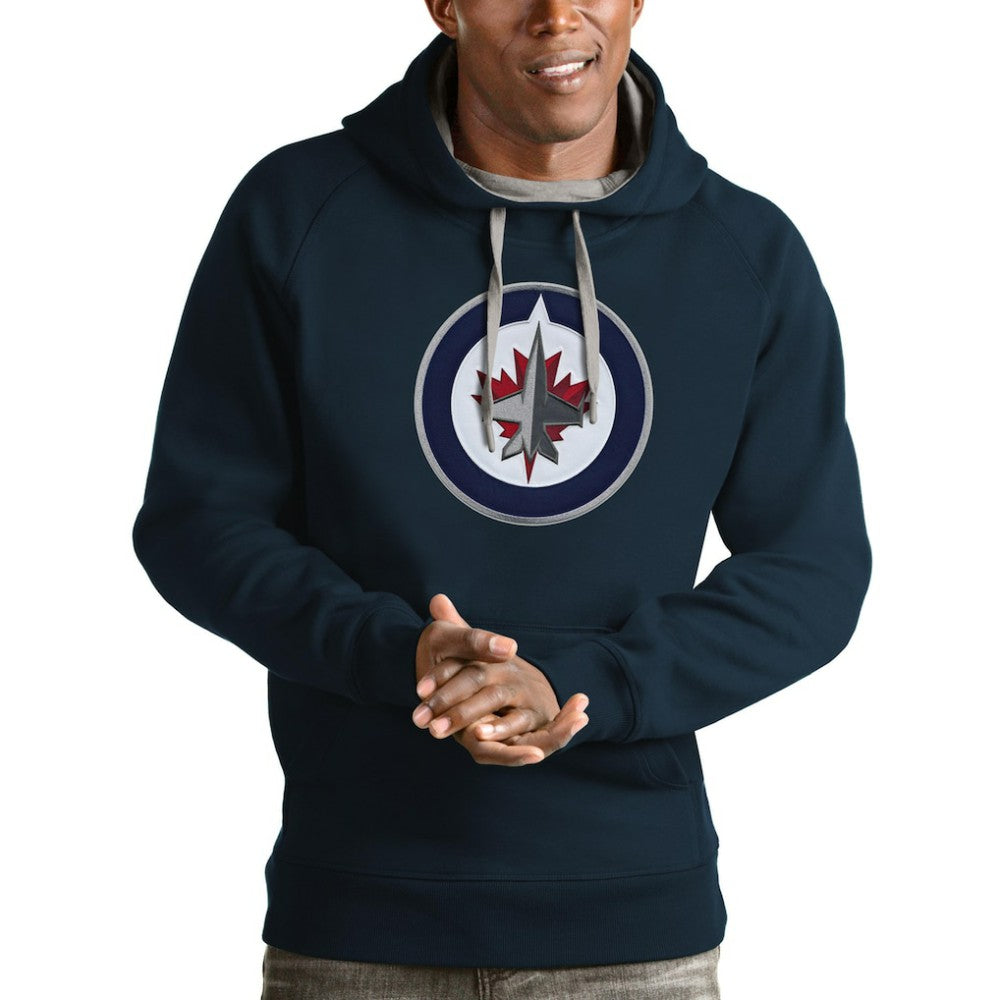 Winnipeg Jets Antigua Logo Victory Pullover Hoodie - Navy | NHL online