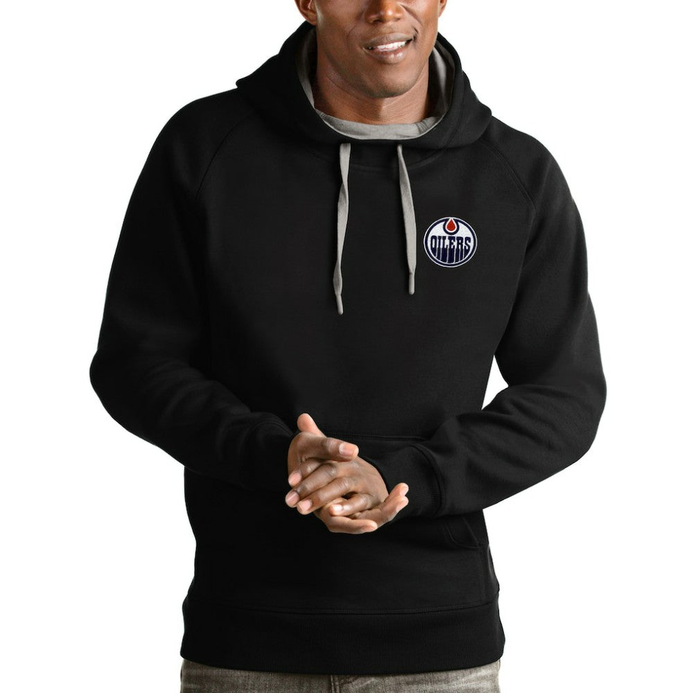 Edmonton Oilers Antigua Victory Pullover Hoodie - Black | NHL near me