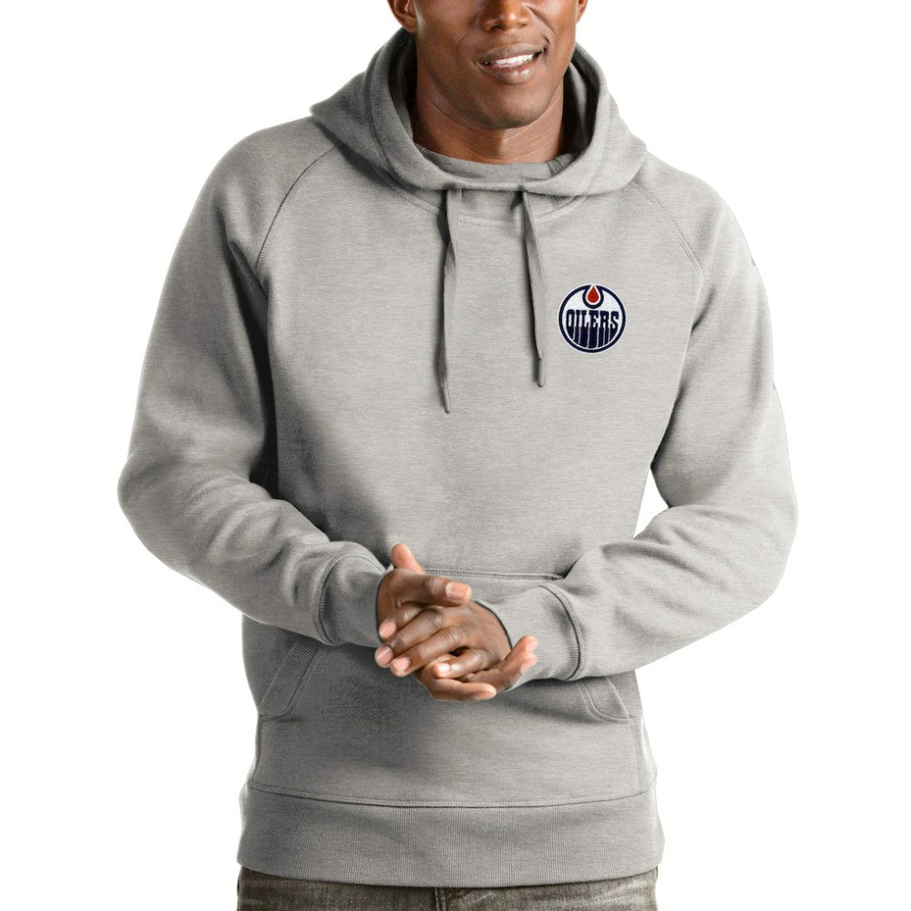 Edmonton Oilers Antigua Victory Pullover Hoodie - Heathered Gray | NHL online