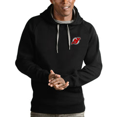 New Jersey Devils Antigua Team Victory Pullover Hoodie - Black | NHL Clearance