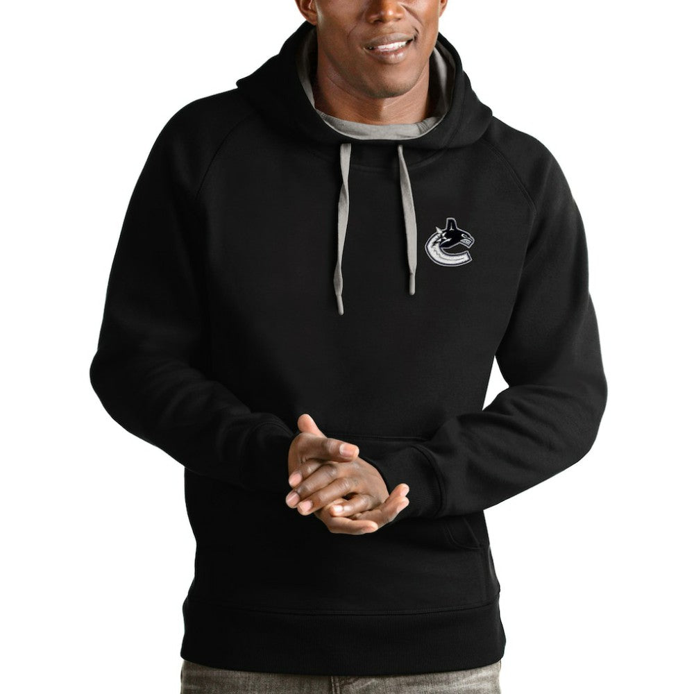 Vancouver Canucks Antigua Victory Pullover Hoodie - Black | NHL Lifestyle