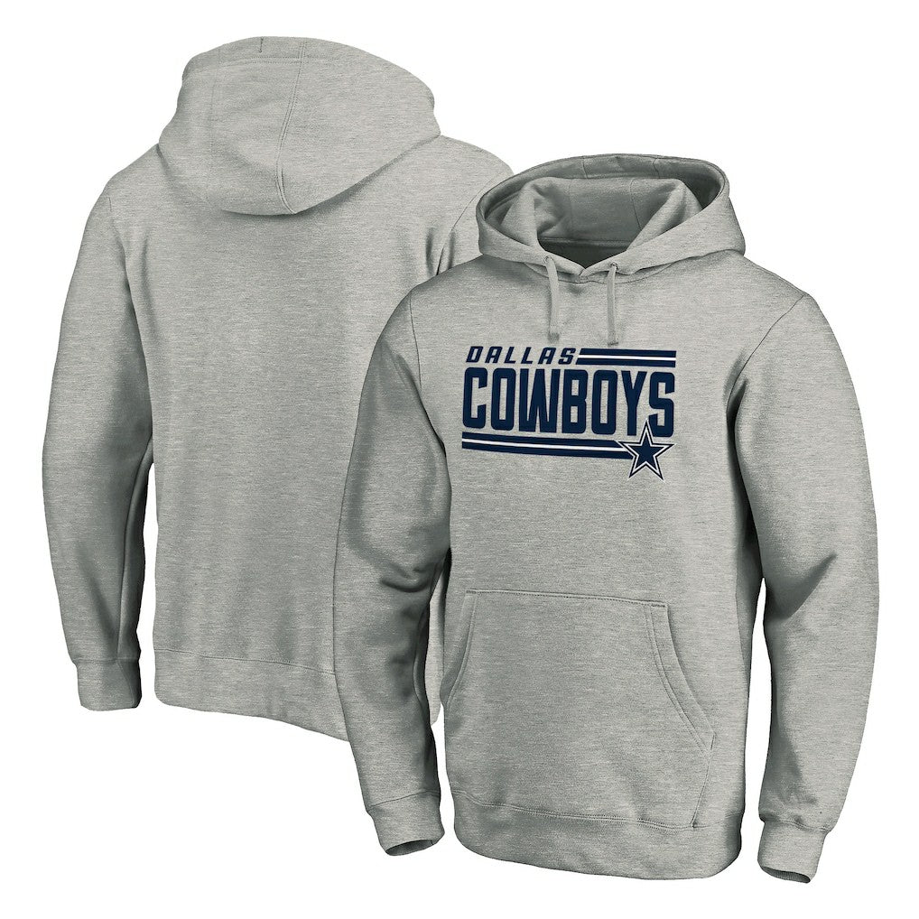 Dallas Cowboys Onside Stripe Pullover Hoodie - Heathered Gray - NFL