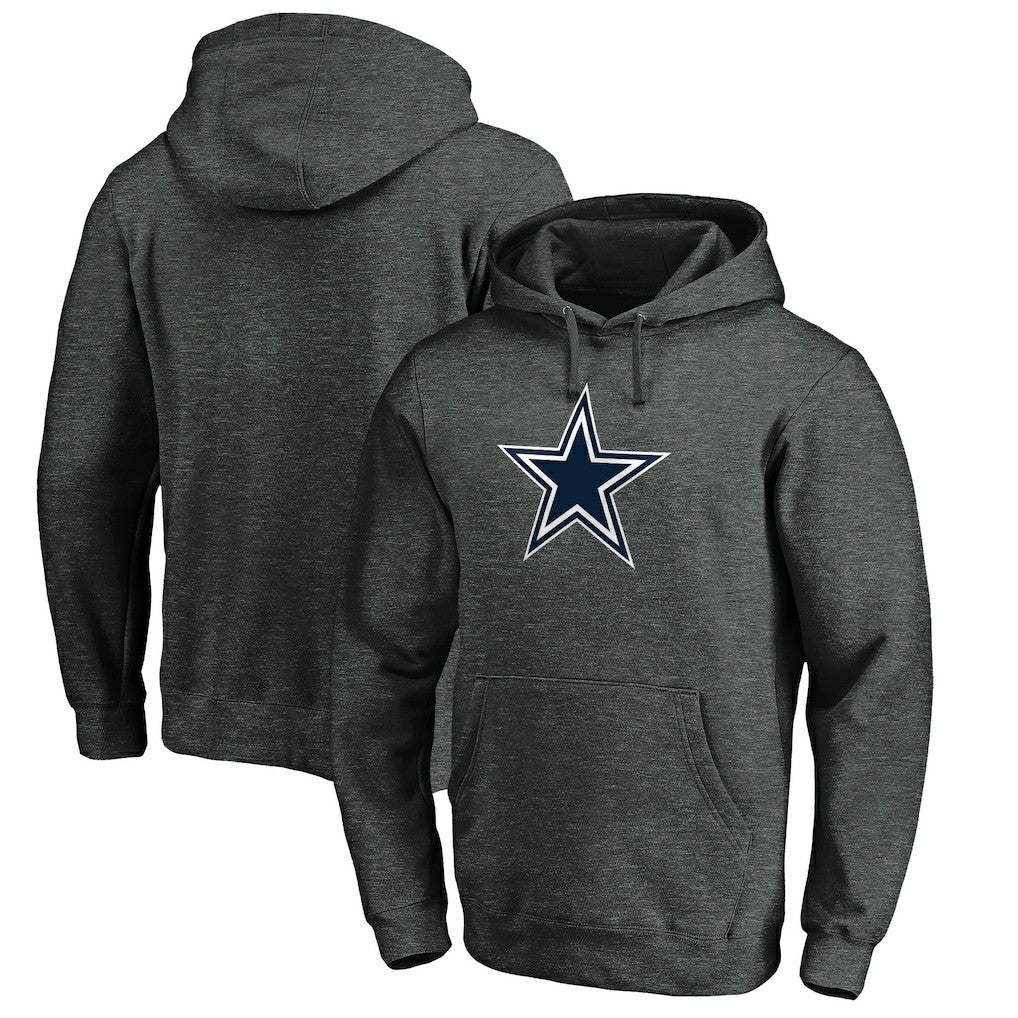 Dallas Cowboys Primary Logo Fitted Pullover Hoodie - Charcoal - NFL