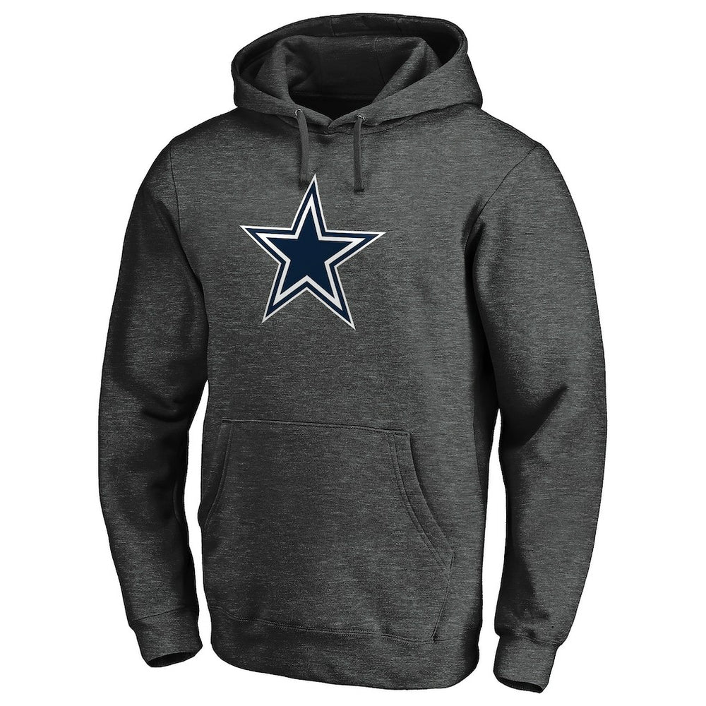 Dallas Cowboys Primary Logo Fitted Pullover Hoodie - Charcoal - NFL