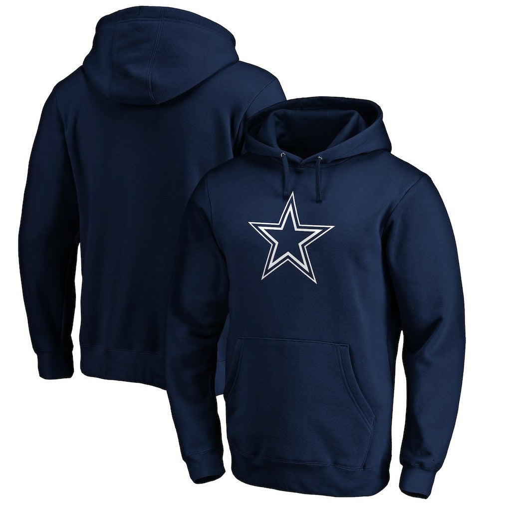 Dallas Cowboys Primary Logo Fitted Pullover Hoodie - Navy - NFL
