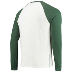 Green Bay Packers Junk Food Colorblock Raglan Long Sleeve T-Shirt - White/Green - NFL
