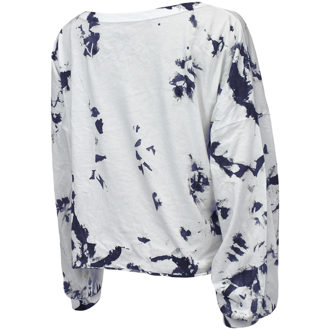 Tennessee Titans Majestic Threads Women's Off-Shoulder Tie-Dye V-Neck Long Sleeve T-Shirt - White/Navy - NFL