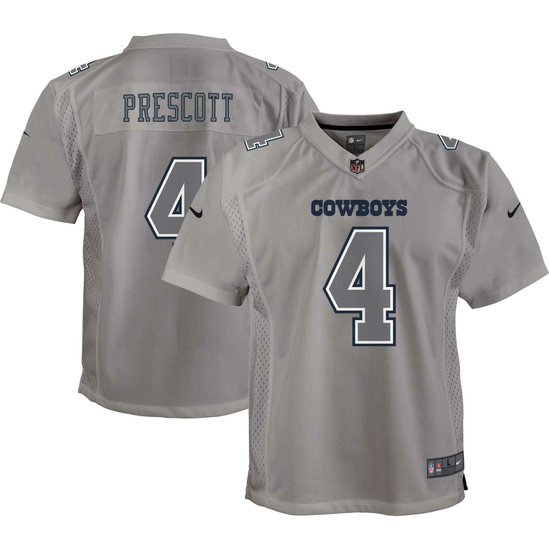 Dak Prescott Dallas Cowboys Youth Atmosphere Game Jersey - Gray - Nike