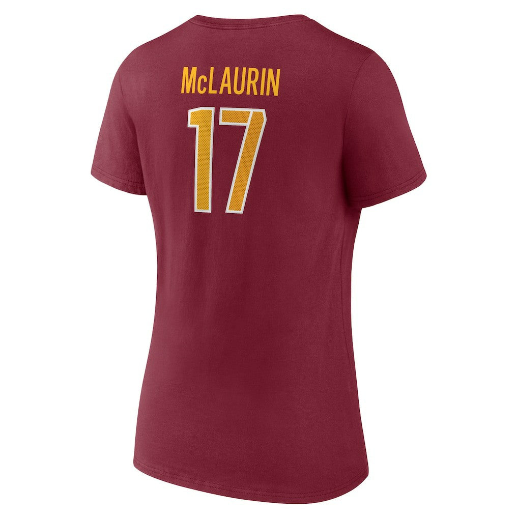 Terry McLaurin Washington Commanders Women's Player Icon Name & Number V-Neck T-Shirt - Burgundy - Fanatics