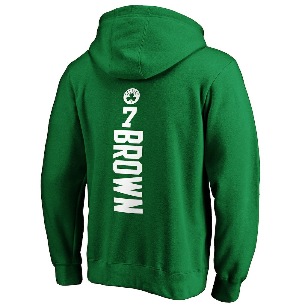Jaylen Brown Boston Celtics Playmaker Name & Number Pullover Hoodie Kelly Green