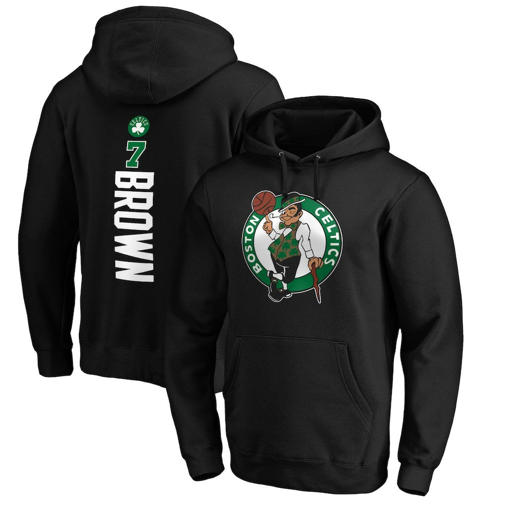 Jaylen Brown Boston Celtics Playmaker Name & Number Pullover Hoodie Black