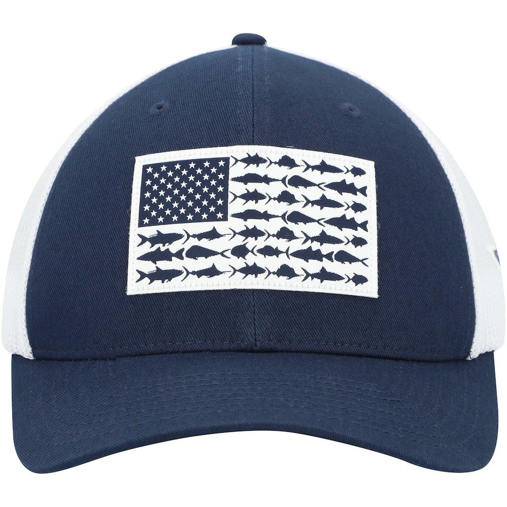 Dallas Cowboys Mesh Fish Flag Flex Hat - Navy/White - Columbia