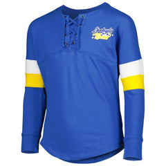 Los Angeles Rams New Era Girls Youth Lace-Up Long Sleeve T-Shirt - Royal - NFL