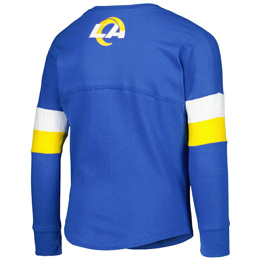 Los Angeles Rams New Era Girls Youth Lace-Up Long Sleeve T-Shirt - Royal - NFL