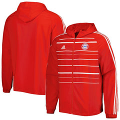 Adidas - Bayern Munich DNA Raglan Full-Zip Hoodie Windbreaker Jacket - Red