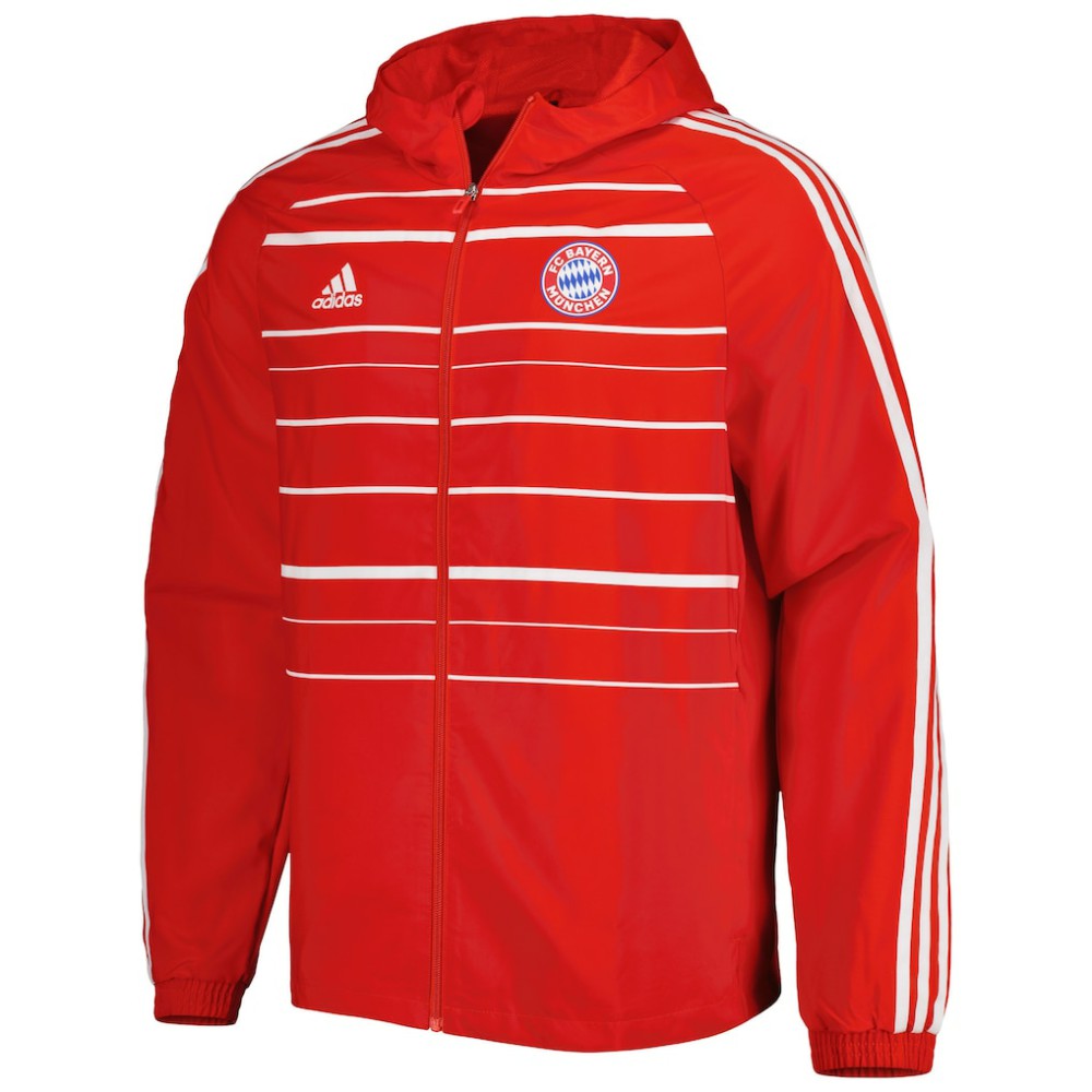 Adidas - Bayern Munich DNA Raglan Full-Zip Hoodie Windbreaker Jacket - Red