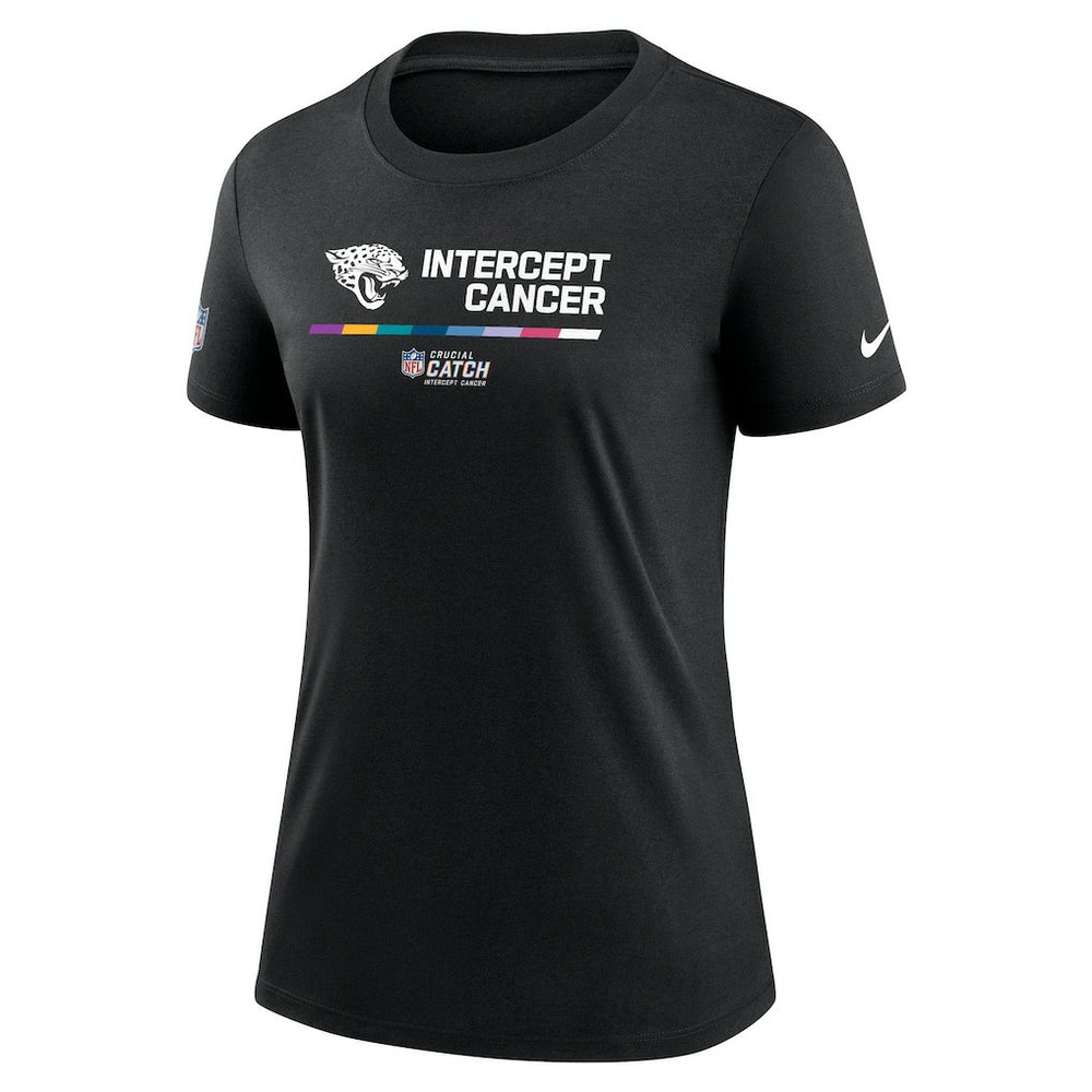 Jacksonville Jaguars Women's NFL Crucial Catch Performance T-Shirt - Black - Nike