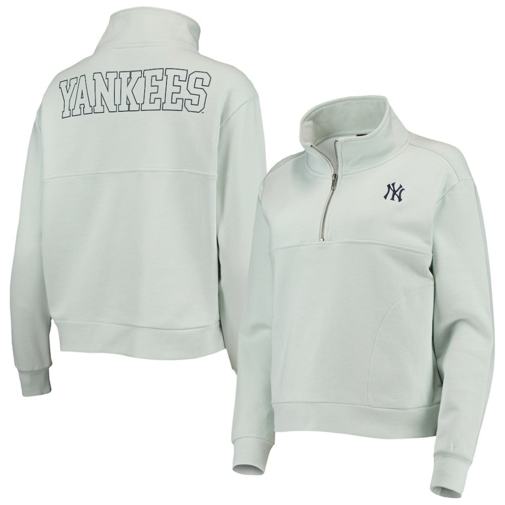 New York Yankees The Wild Collective Women's Two-Hit Quarter-Zip Pullover Top Sale