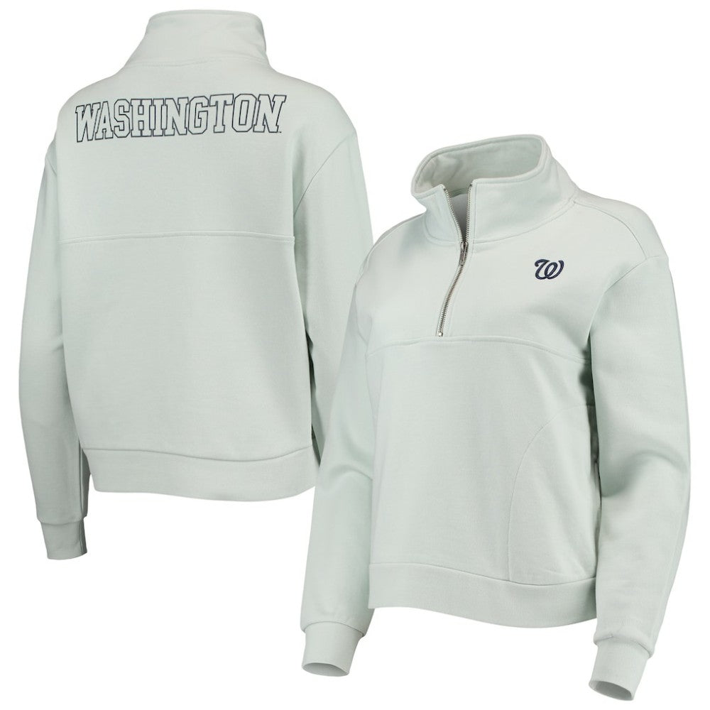 Washington Nationals The Wild Collective Women's Two-Hit Quarter-Zip Pullover Top Discount