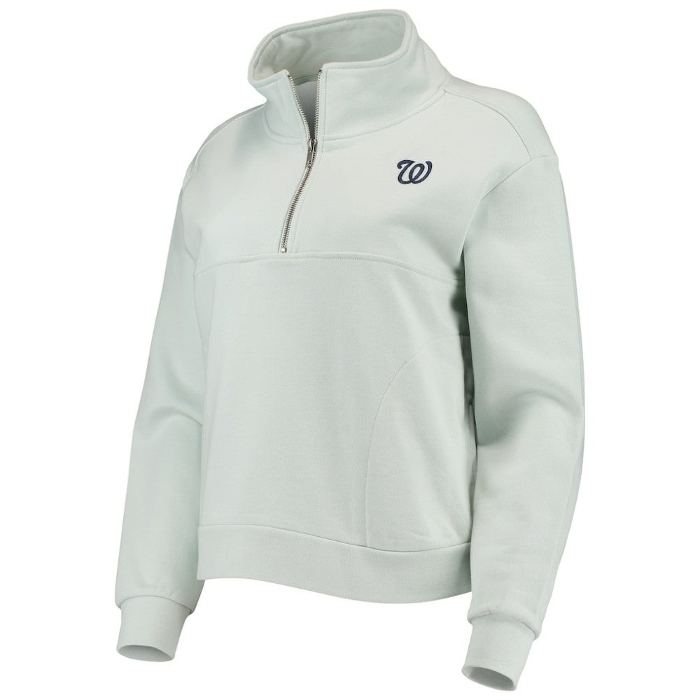 Washington Nationals The Wild Collective Women's Two-Hit Quarter-Zip Pullover Top Discount