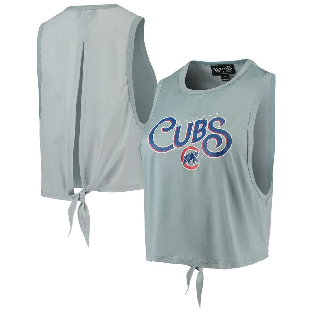 Chicago Cubs The Wild Collective Women's Open Back Twist-Tie Tank Top Sale