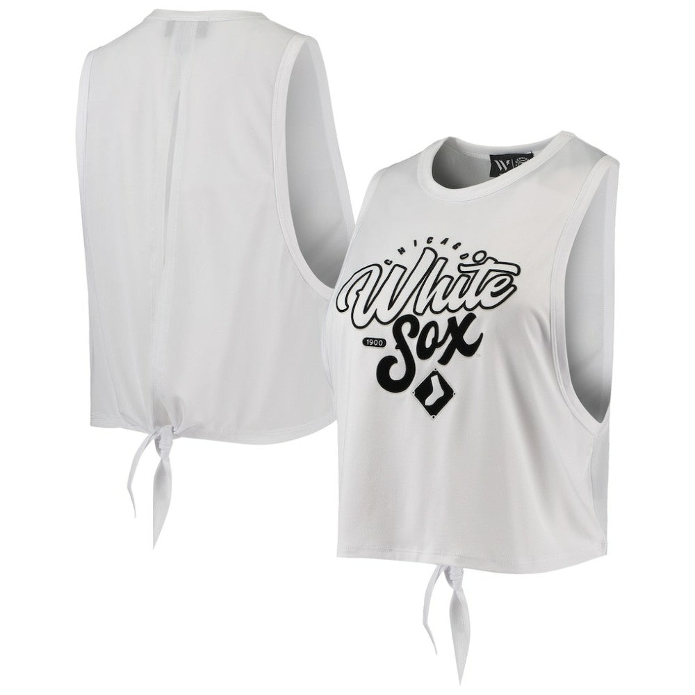Chicago White Sox The Wild Collective Women's Open Back Twist-Tie Tank Top Outlet