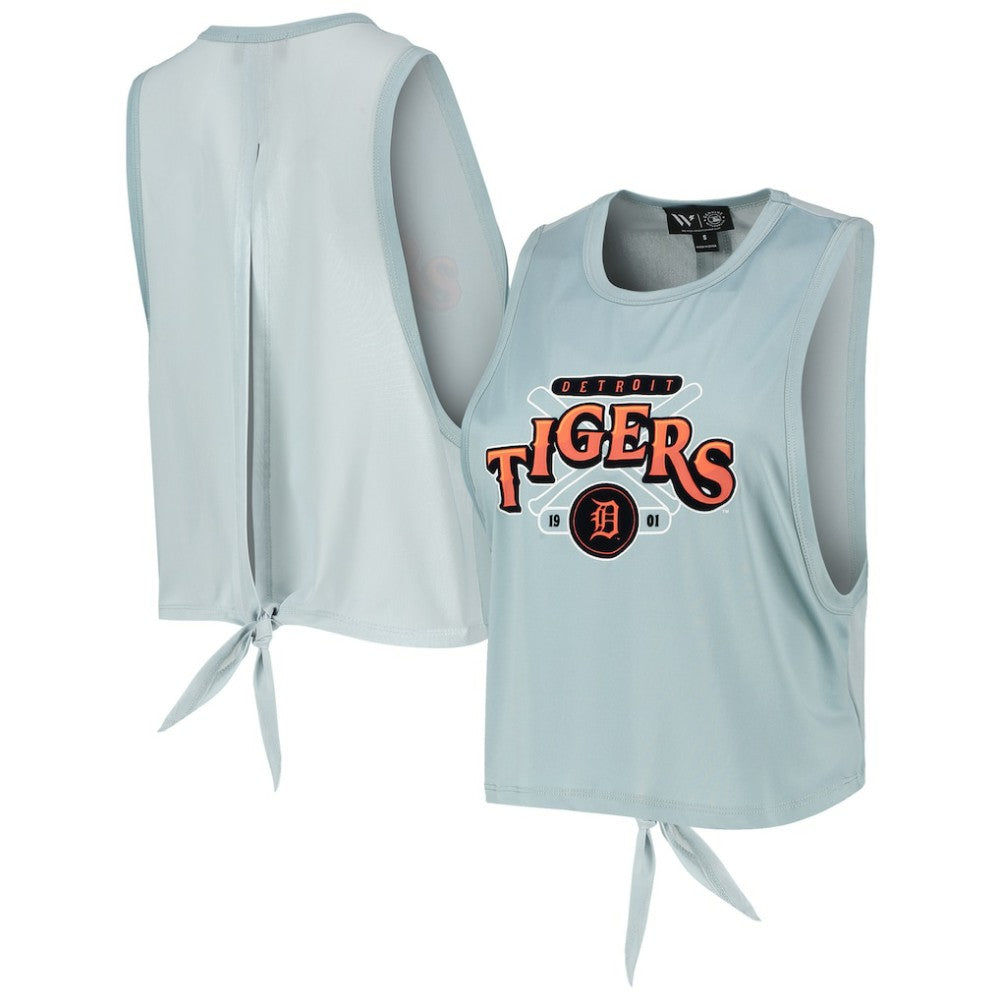 Detroit Tigers The Wild Collective Women's Open Back Twist-Tie Tank Top Sale