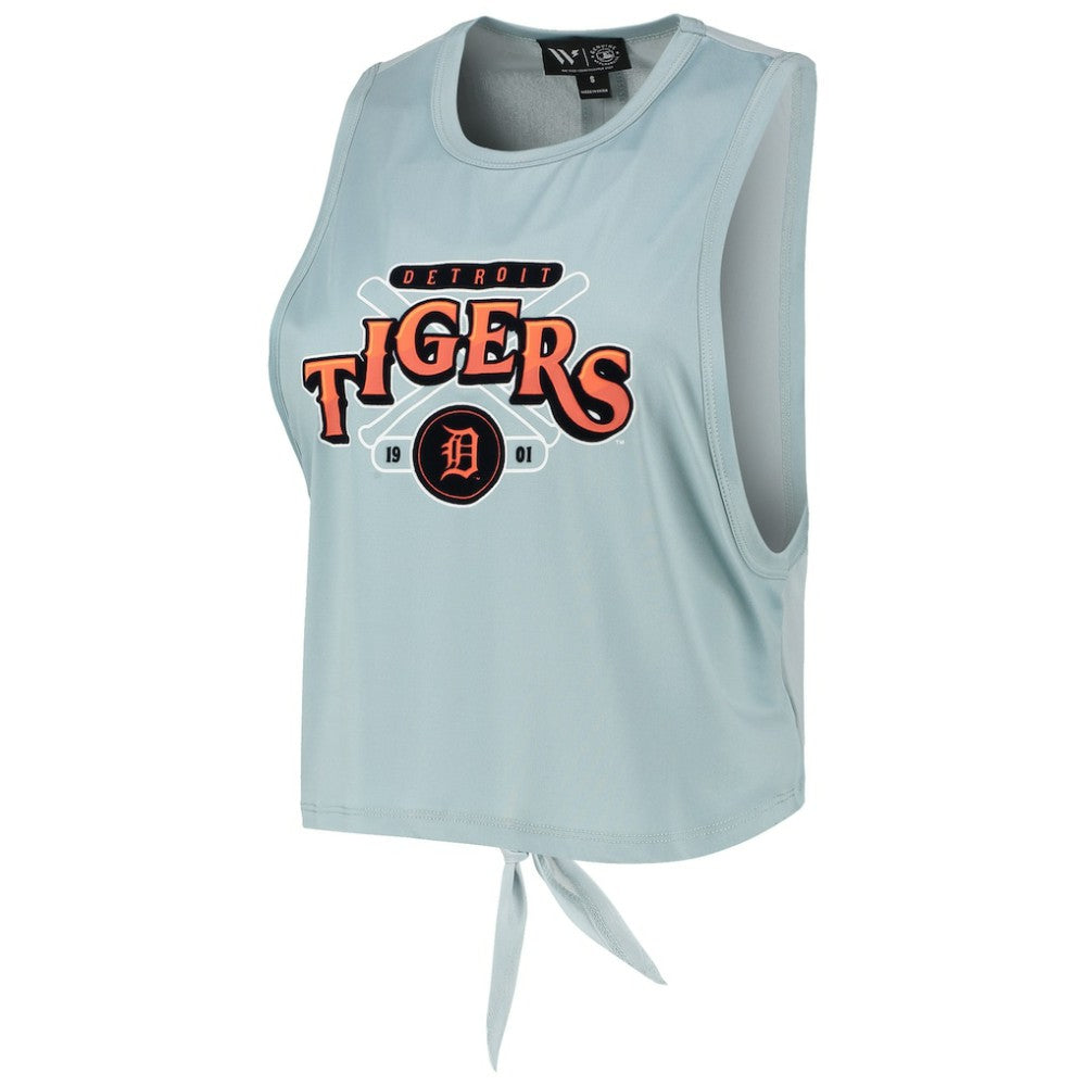 Detroit Tigers The Wild Collective Women's Open Back Twist-Tie Tank Top Sale