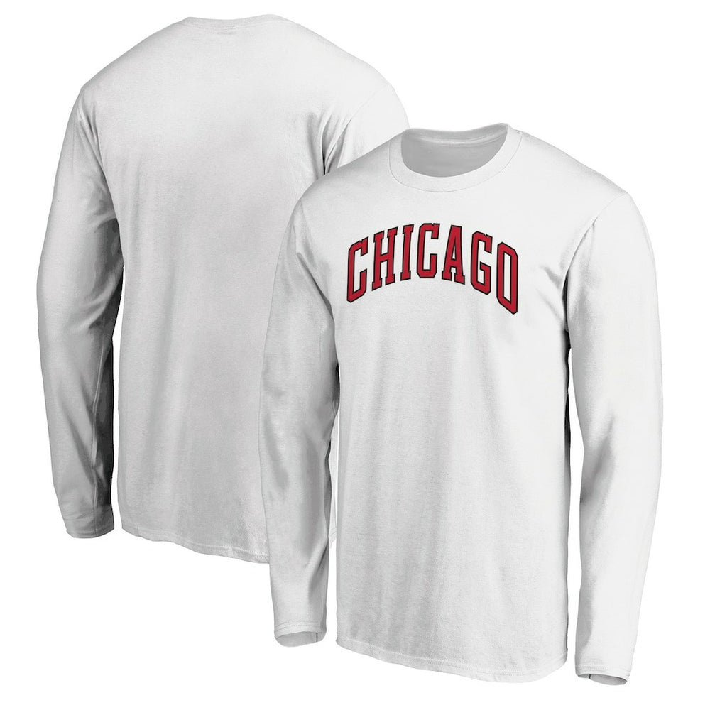 Chicago Bulls Alternate Team Logo Long Sleeve T-Shirt White