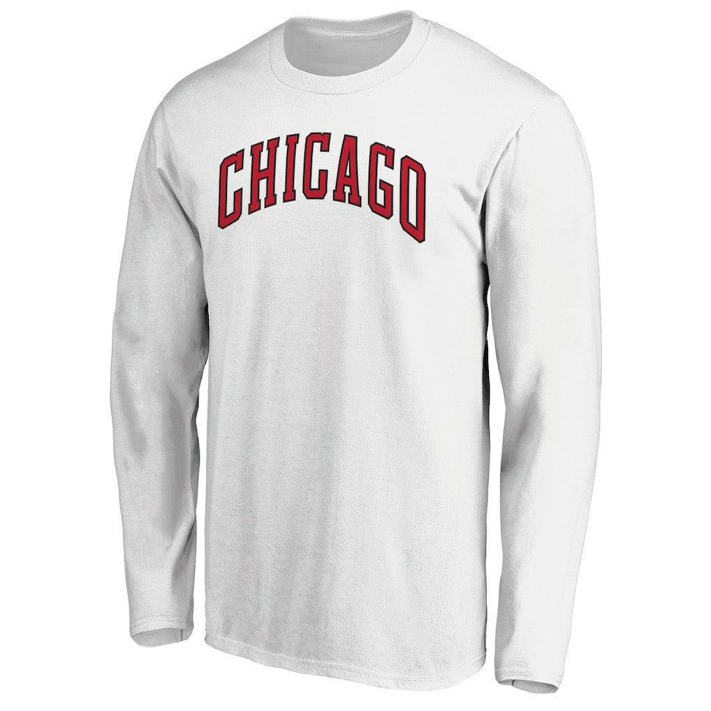 Chicago Bulls Alternate Team Logo Long Sleeve T-Shirt White