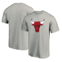 Chicago Bulls Primary Mascot Logo T-Shirt Heathered Gray