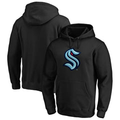Seattle Kraken Primary Team Logo Pullover Hoodie - Black | NHL Clearance