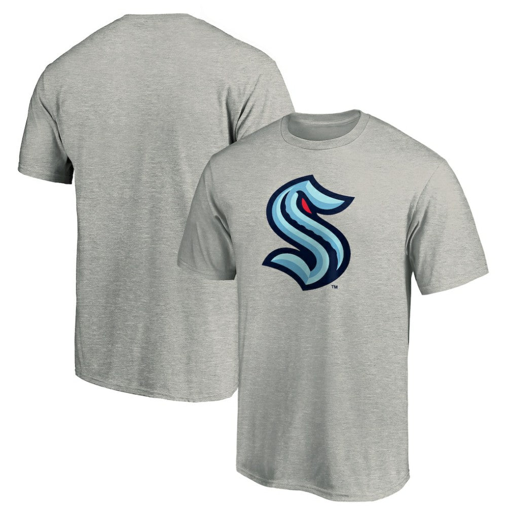 Seattle Kraken Primary Logo T-Shirt - Heathered Gray | NHL online