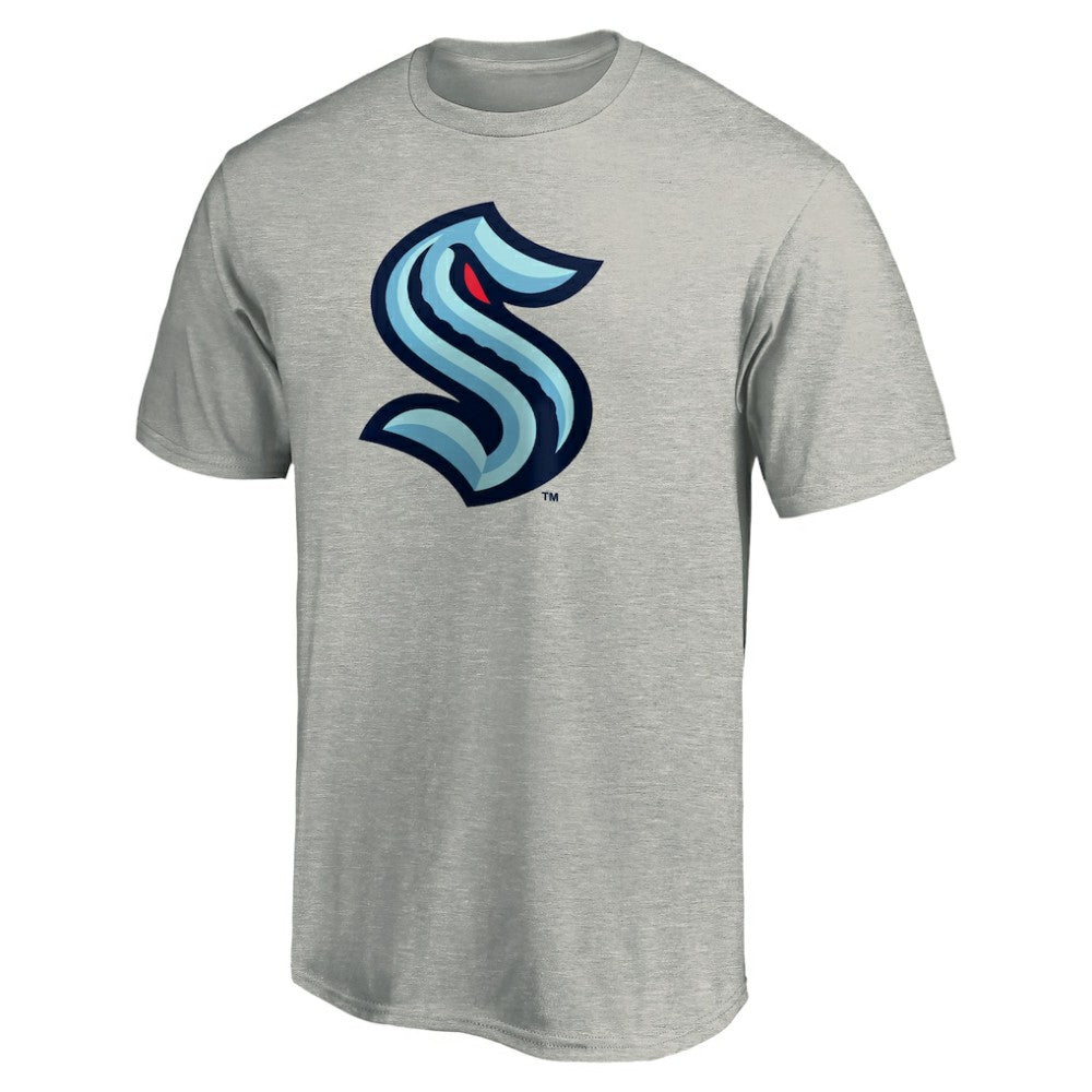 Seattle Kraken Primary Logo T-Shirt - Heathered Gray | NHL online
