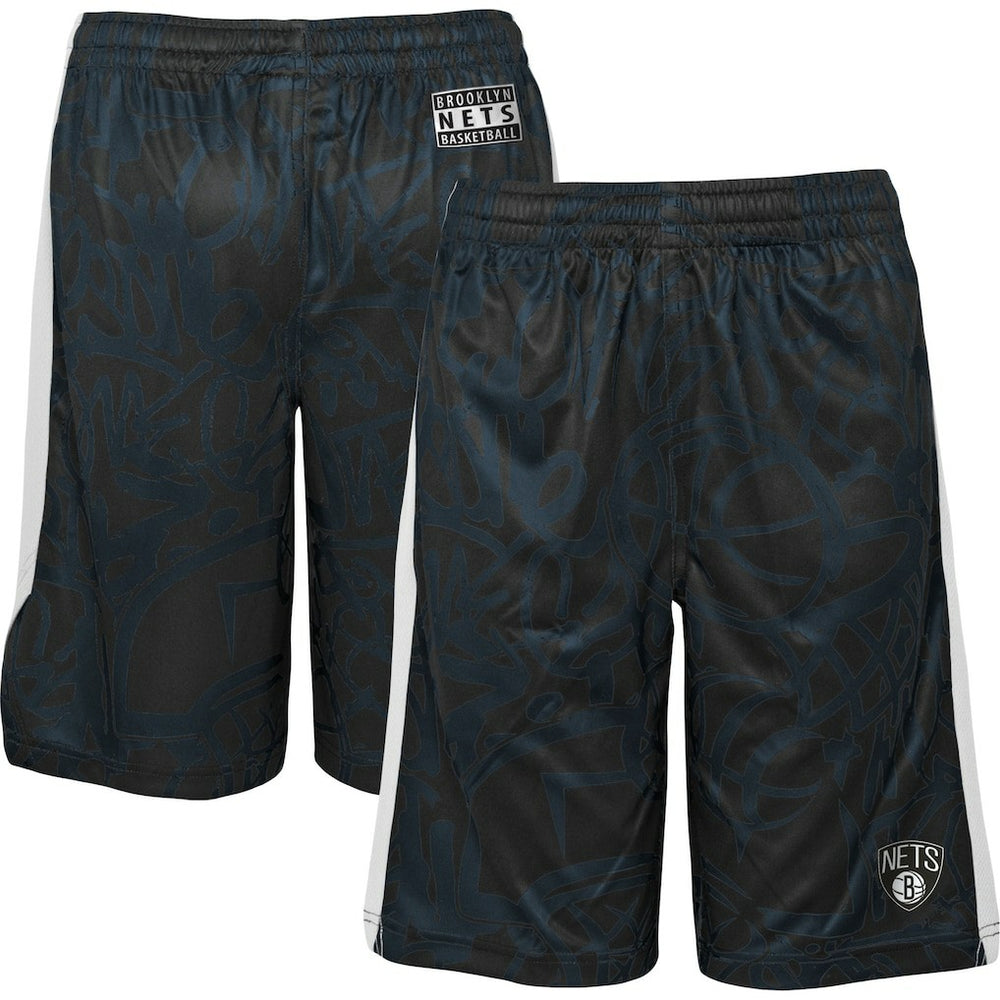 Brooklyn Nets Youth Scribble Dribble Baller Shorts Black