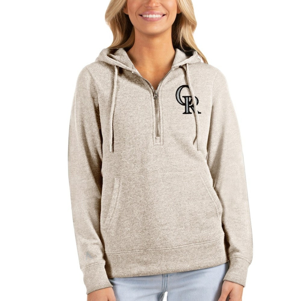 Colorado Rockies Antigua Women's Action Half-Zip Pullover Hoodie Outlet