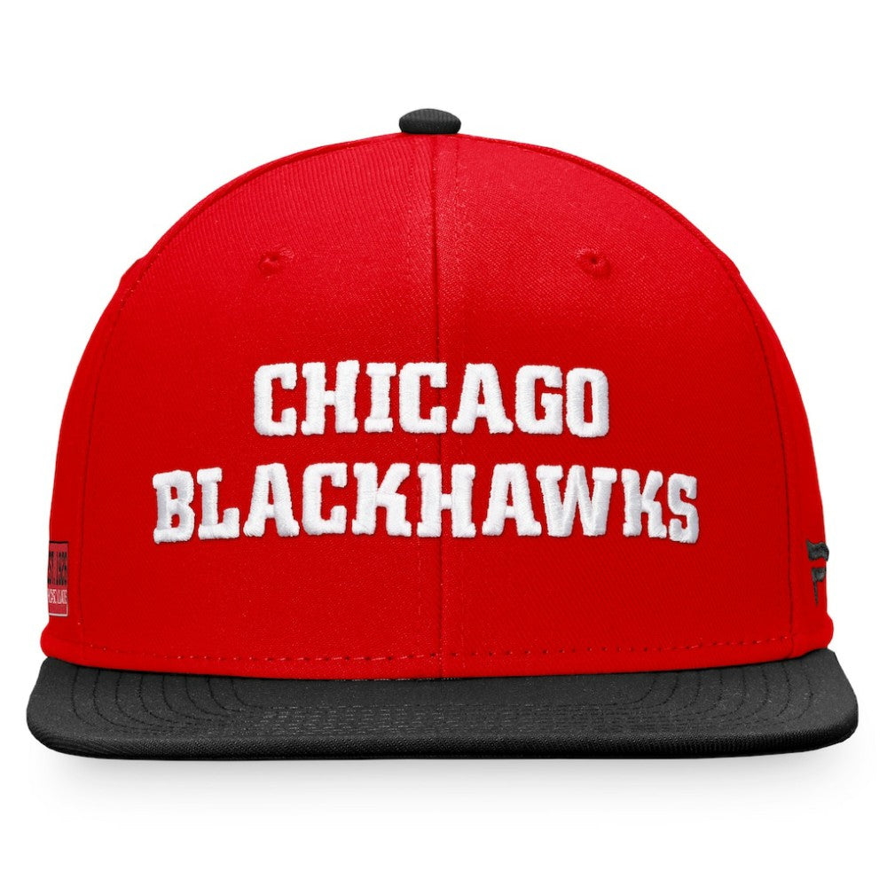 Chicago Blackhawks Fanatics Iconic Color Blocked Snapback Hat - Red/Black | Fanatics Lifestyle