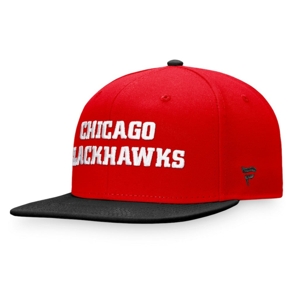 Chicago Blackhawks Fanatics Iconic Color Blocked Snapback Hat - Red/Black | Fanatics Lifestyle