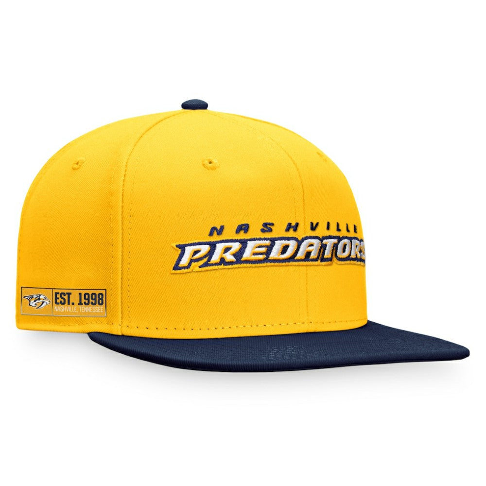 Nashville Predators Fanatics Iconic Color Blocked Snapback Hat - Gold/Navy | Fanatics discount