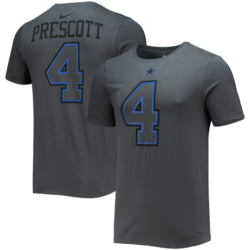 Dak Prescott Dallas Cowboys Player Name & Number T-Shirt - Charcoal - Nike