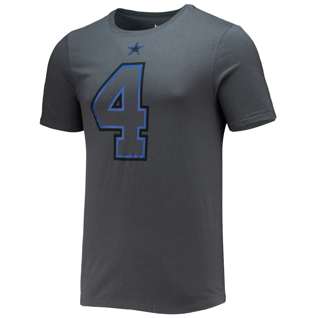Dak Prescott Dallas Cowboys Player Name & Number T-Shirt - Charcoal - Nike