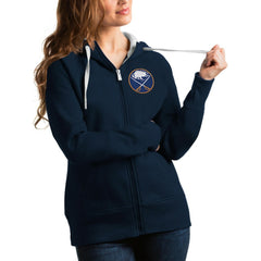 Buffalo Sabres Antigua Women's Team Victory Full-Zip Hoodie - Navy | NHL Clearance