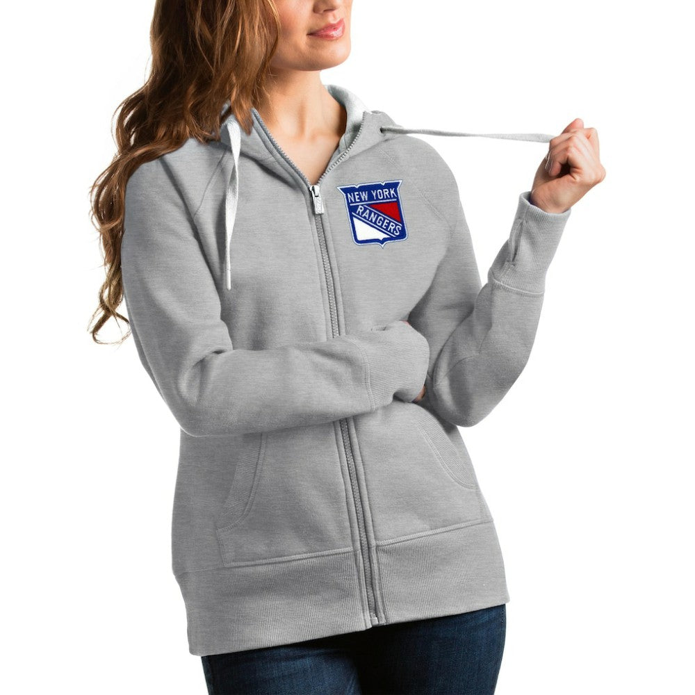 New York Rangers Antigua Women's Victory Full-Zip Hoodie - Heathered Gray | NHL sale