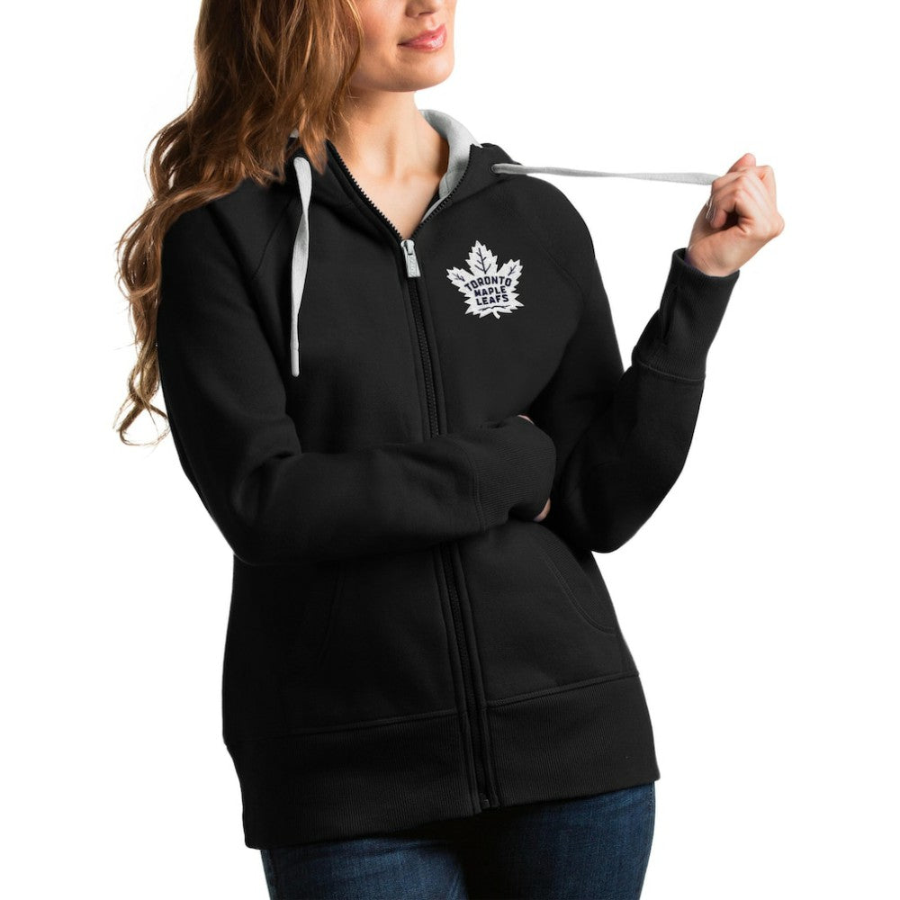 Toronto Maple Leafs Antigua Women's Victory Full-Zip Hoodie - Black | NHL near me