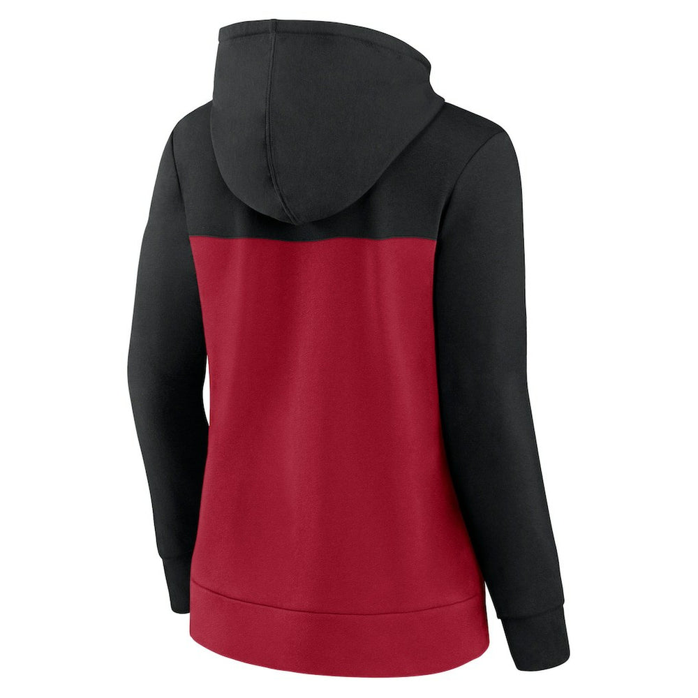 Atlanta Falcons Women's Take The Field Color Block Full-Zip Hoodie - Black/Red - Fanatics